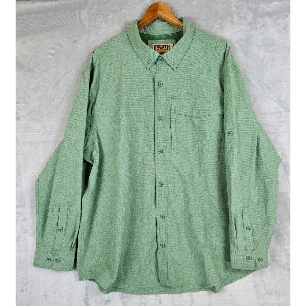 Duluth Trading Button Down Shirt‎ 2XL XXL Men's Vented Performance Blend Stretch